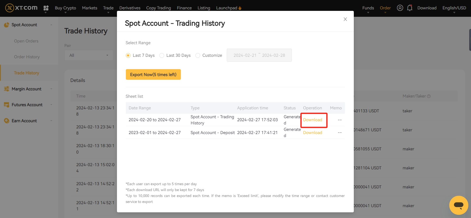 How to export transaction & deposit/withdrawal history for tax reporting –  Help Center
