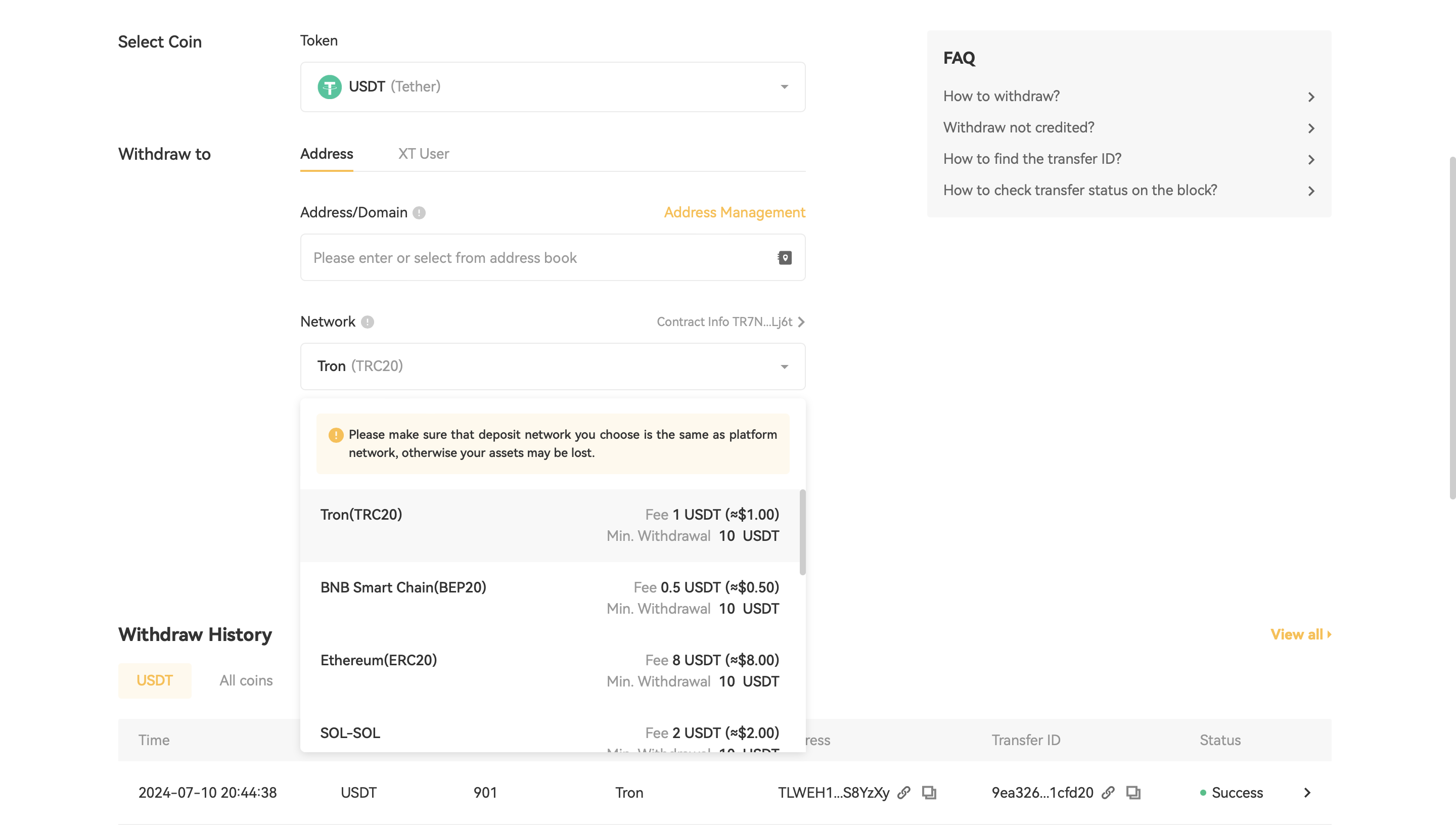 Cómo retiro criptomonedas en XT (WEB y APP)? – Centro de asistencia