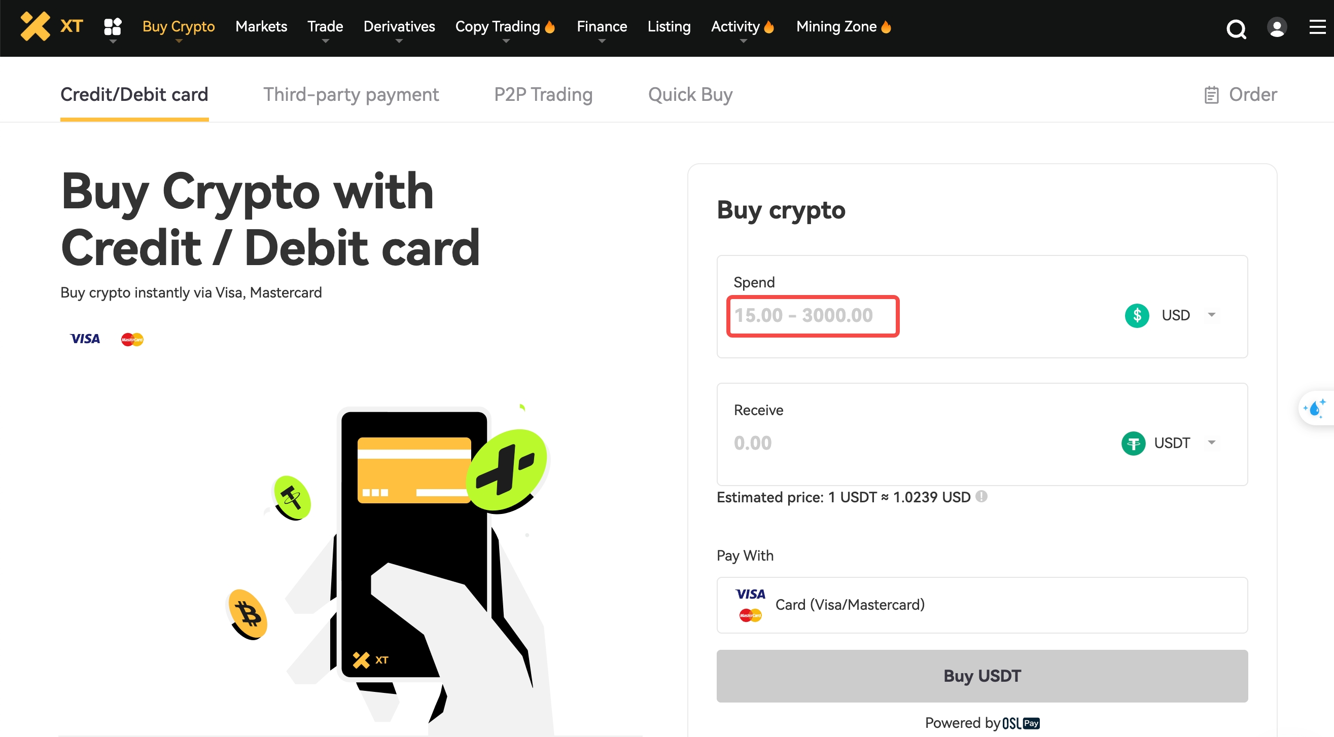 その他 Payment first How to Buy USDT with a Bank Card on XT.com – Help Center