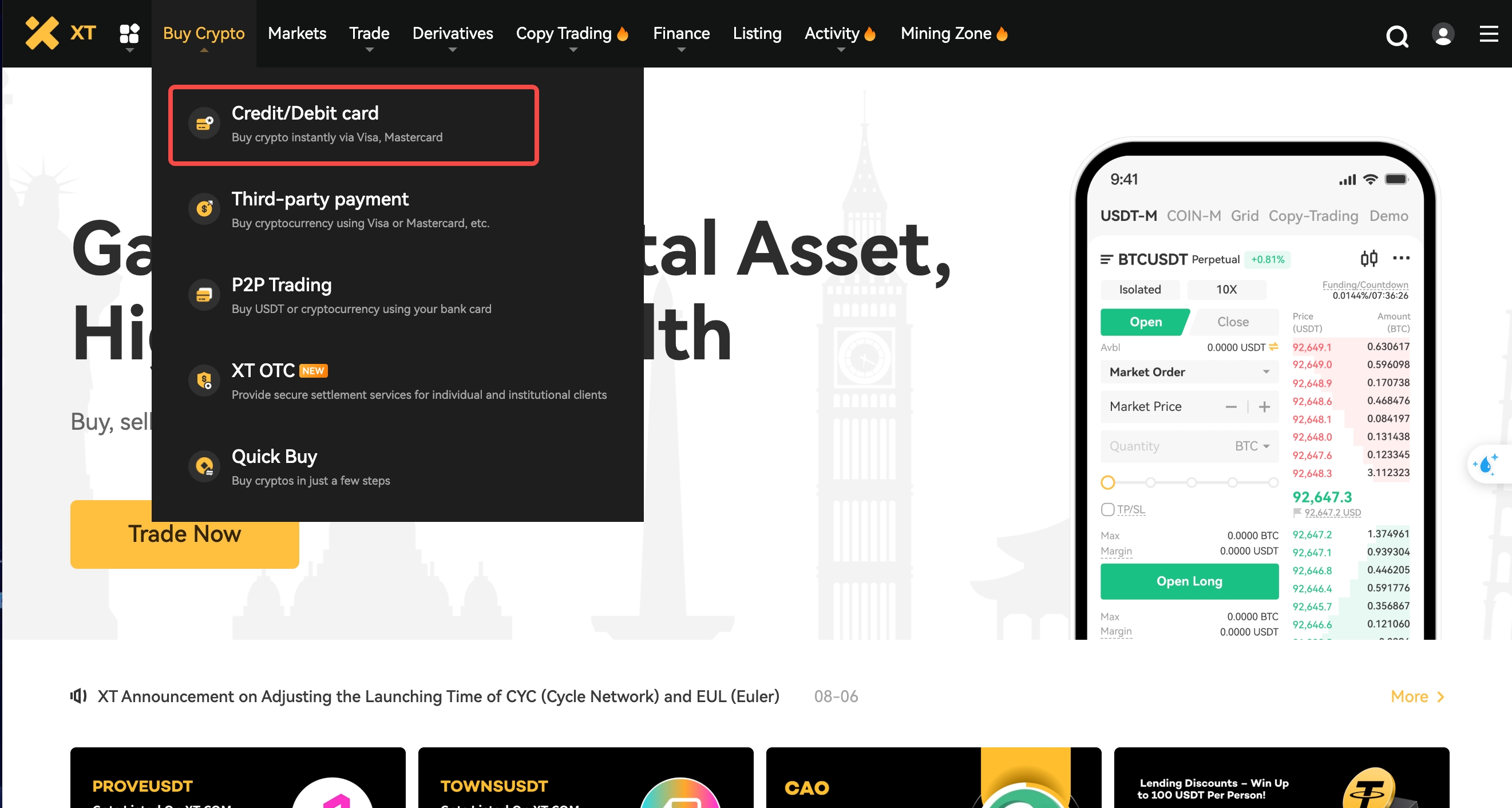 How to Buy USDT with a Bank Card on XT.com – Help Center
